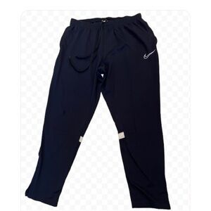 Men’s NIKE Blue Dri Fit Zipper Hem Zipper Pocket Pants White Detail Size XXXL